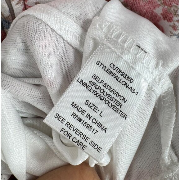 Altar'd State cottage core pink floral mini ruffle dress milk‎ maid sz L - Picture 4 of 7